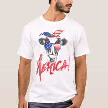 Vaca Merica Engraçado Eu Amo A América Quarto De J