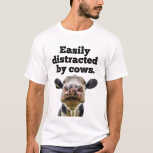 Camiseta Vaca Moo Engraçada, Látea facilmente distraída 