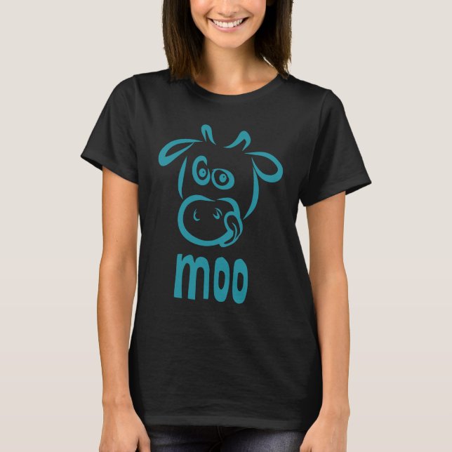 Camiseta Vaca Moo, uma série com Sheep Baa, Duck Quack e (Frente)