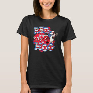 Camiseta Vaca Moo Vermelha Branca e Azul com Bandana 4 de J