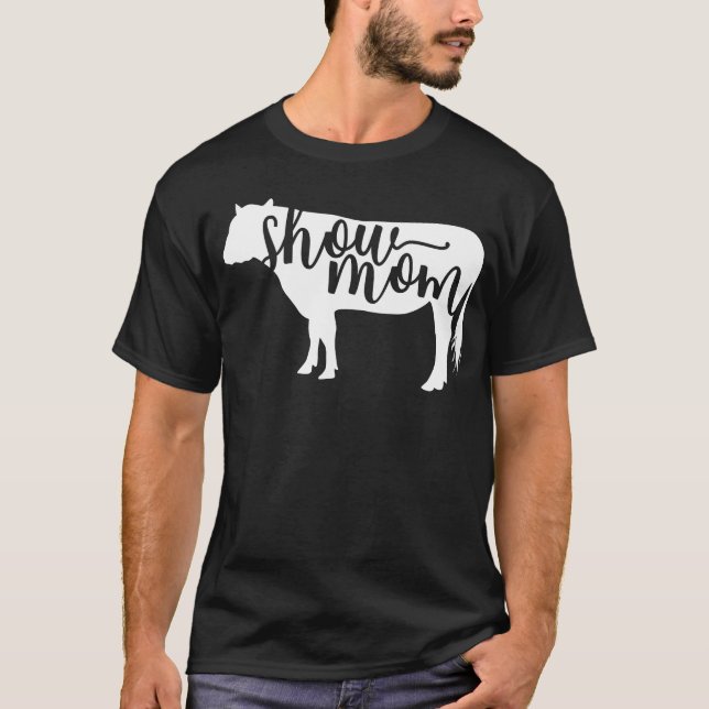 Camiseta Vaca Mostra à Mãe engraçado (Frente)