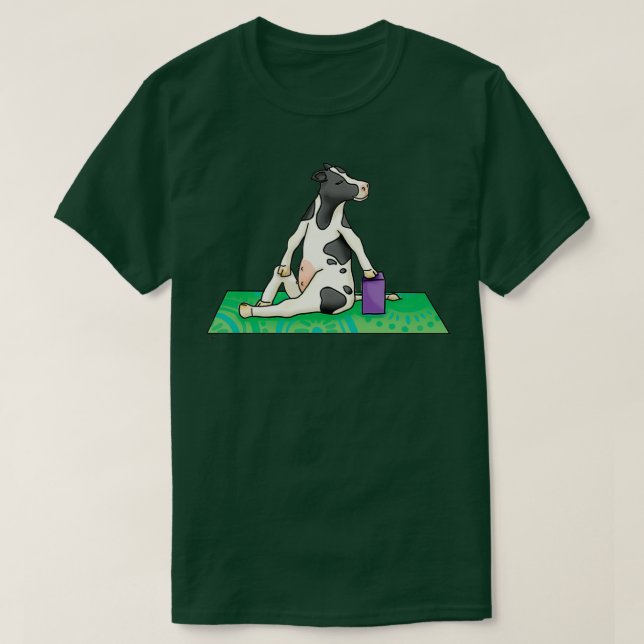 Camiseta Vaca no Twist Yoga Pose (Frente do Design)