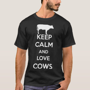Camiseta Vaca Novidade Mantenha A Calma E Ame Vacas