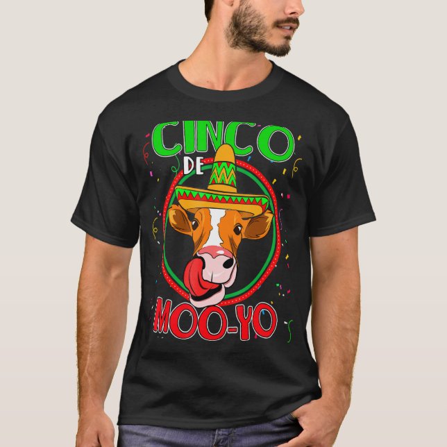 Camiseta Vaca Novilha Cinco De Moo Yo Cinco De Mayo (Frente)