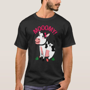 Camiseta Vaca Novilha Mãe Bebê Mamãe Moo Mamma Vaca