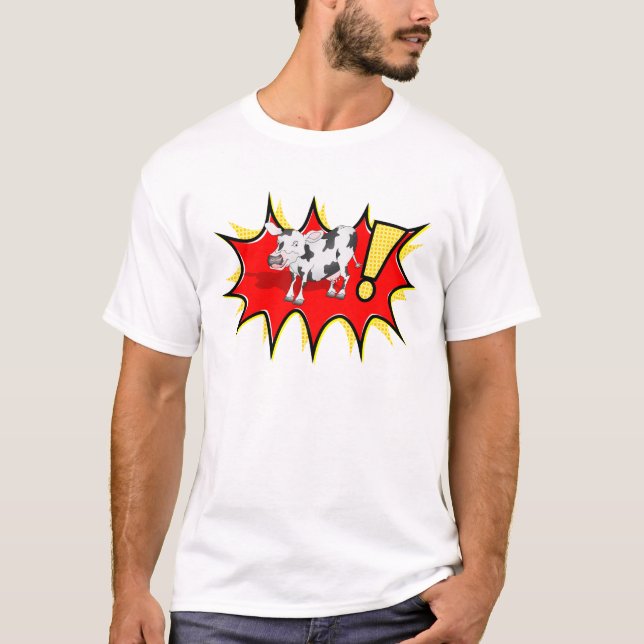 Camiseta Vaca numa explosão de estouro KAPOW (Frente)