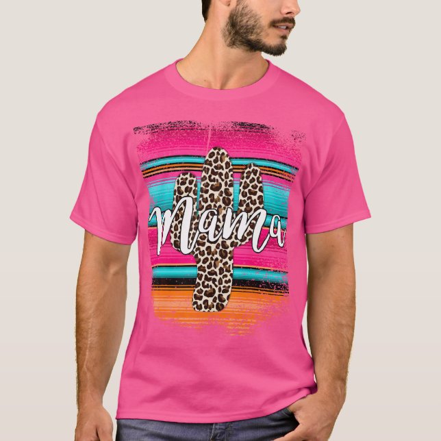 Camiseta Vaca Ocidental Cactus Leopard Cheetha Serape (Frente)