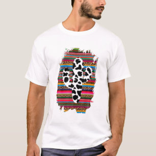 Camiseta Vaca Ocidental Cactus Leopardo Mexicano Serape Tur