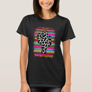Camiseta Vaca Ocidental Impressão Cactus Serape Cowboy Wom