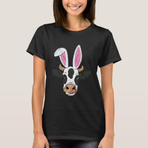 Camiseta Vaca Orelhas de Coelho Páscoa Fazenda Animal Agric