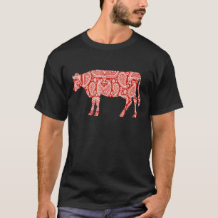 Camiseta Vaca Paisley Perfeita Para Meninas e Mulheres Incr