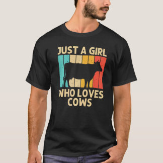 Camiseta Vaca Para Meninas Crianças Animal de Fazenda Vaca