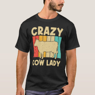 Camiseta Vaca Para Mulheres Raparigas Fazendeiros De Vaca