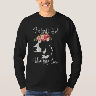 Camiseta Vaca Para Mulheres Sou Apenas Uma Garota Que Ama V