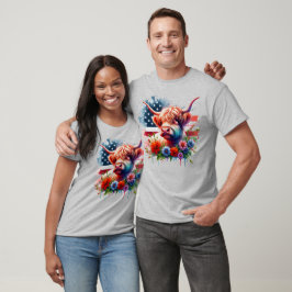Camiseta Vaca Patriótica em 4 de julho