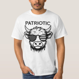 Camiseta Vaca Patriótica Highland, 4 de julho