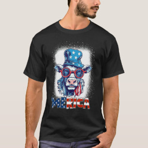 Camiseta Vaca Patriótica Novilha Fogos de Artifício 4 de Ju