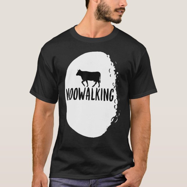 Camiseta Vaca Piada Caminhada Espacial Lua Música Piadas Ru (Frente)