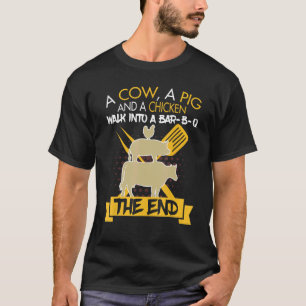 Camiseta Vaca Porco Frango Entram Em Um Churrasco O Fim
