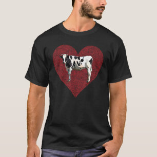Camiseta Vaca Preta Branca Dia dos Namorados Amor Impressão