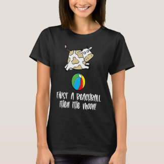 Camiseta Vaca Primeiro Uma Bola de Praia Depois O Gráfico d