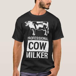 Camiseta Vaca profissional do leiteiro Engraçada de Leite
