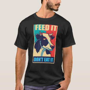 Camiseta Vaca protege animais leiteiros vegetarianos comem 