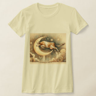 Camiseta Vaca Pulando Sobre Lua