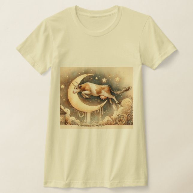 Camiseta Vaca Pulando Sobre Lua (Postura )