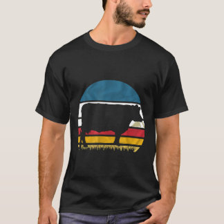 Camiseta Vaca Retro Vintage Silhouette Men Meninas