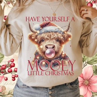 Camiseta Vaca Rosa-Highland-Cuta-Vaca-Natal-Mooey