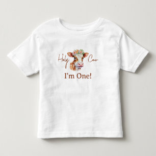 Camiseta Vaca Sagrada Estou Com Um Floral Marrom 1º Anivers