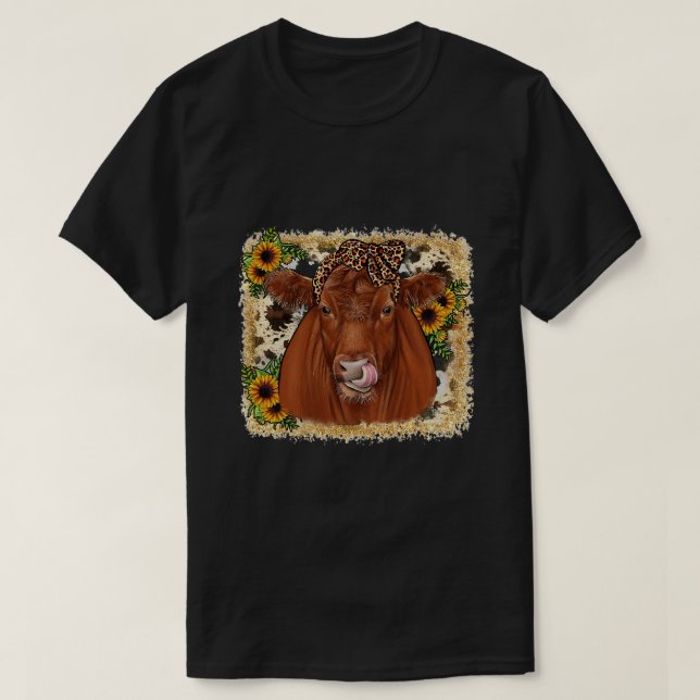 Camiseta Vaca Sapo Dourado Vermelho Angus Vaca Vida (Frente do Design)