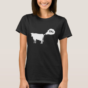 Camiseta Vaca Sarcástica Que Produz Gás Metano Ch4 Gráfico