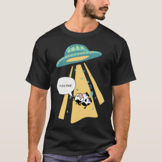 Camiseta Vaca Sendo Abduzida Por Aliens