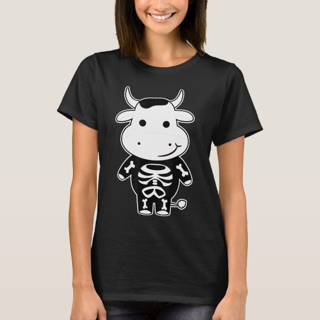Camiseta Vaca Skeleton Xray Fofo Fácil, Fácil, (Frente)