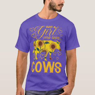 Camiseta Vaca Só Uma Garota Que ama Vacas Mulheres Fazendo