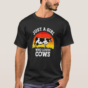 Camiseta Vaca Só Uma Menina Que Ama Leite De Cowsfarm
