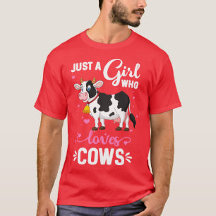 Camiseta Vaca Só Uma Menina Que Ama O Farmador De Vacas
