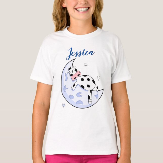 Camiseta Vaca sobre a Lua (Frente)