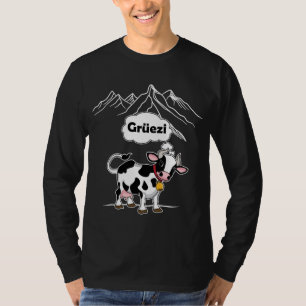 Camiseta Vaca suíça - Grüezi - Viagem de Suiça