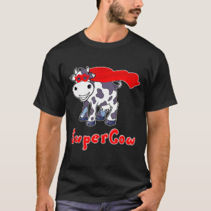 Camiseta Vaca Super-Herói Para Homens Mulheres Filhos