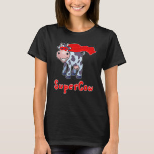 Camiseta Vaca Super-Herói Supercow Para Homens, Mulheres, C