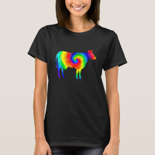 Camiseta Vaca Tie Dye Hippie Vaca Animal Retro