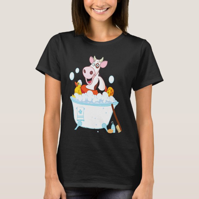 Camiseta Vaca Tomando Banho Animais Vacas (Frente)