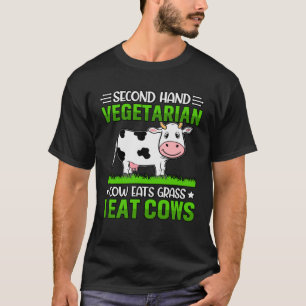 Camiseta Vaca Vegetariana de Segunda Mão come vaca Eu como 