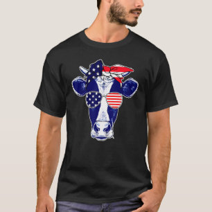 Camiseta Vacas Americanas Farmóticas Vaca Patriótica 4 De J