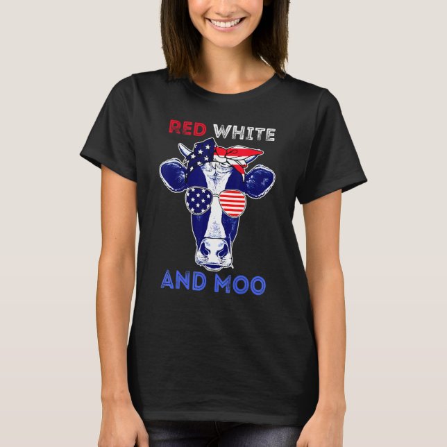 Camiseta Vacas Americanas Farmóticas Vaca Patriótica 4 De J (Frente)