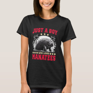 Camiseta Vacas Aquáticas Do Mar Apenas Um Menino Que Ama Os