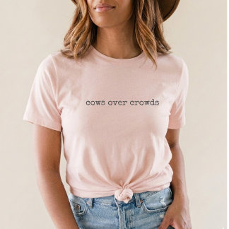 Camiseta Vacas cor-de-rosa sobre multidões Animal de fazend